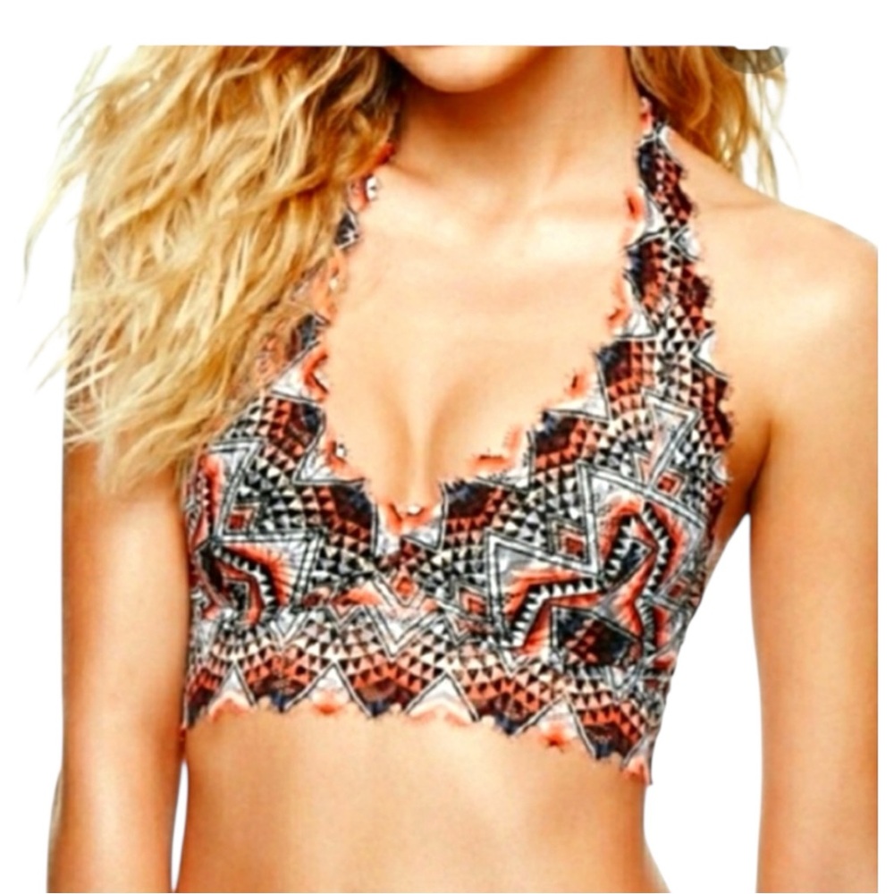 PINK Victoria’s Secret Multi Aztec Lightly Lined Lace Bralette Bra size Medium
